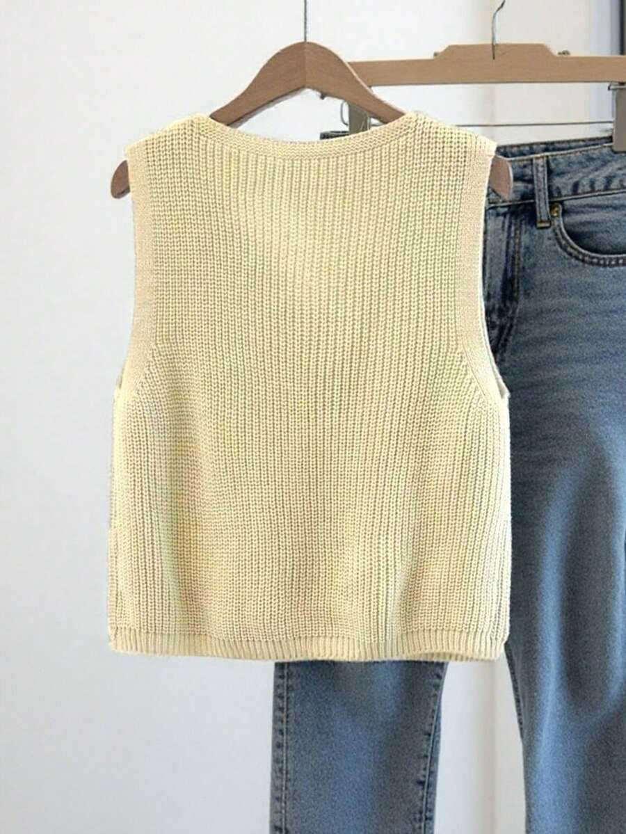 Penelope | Button Front Knit Vest