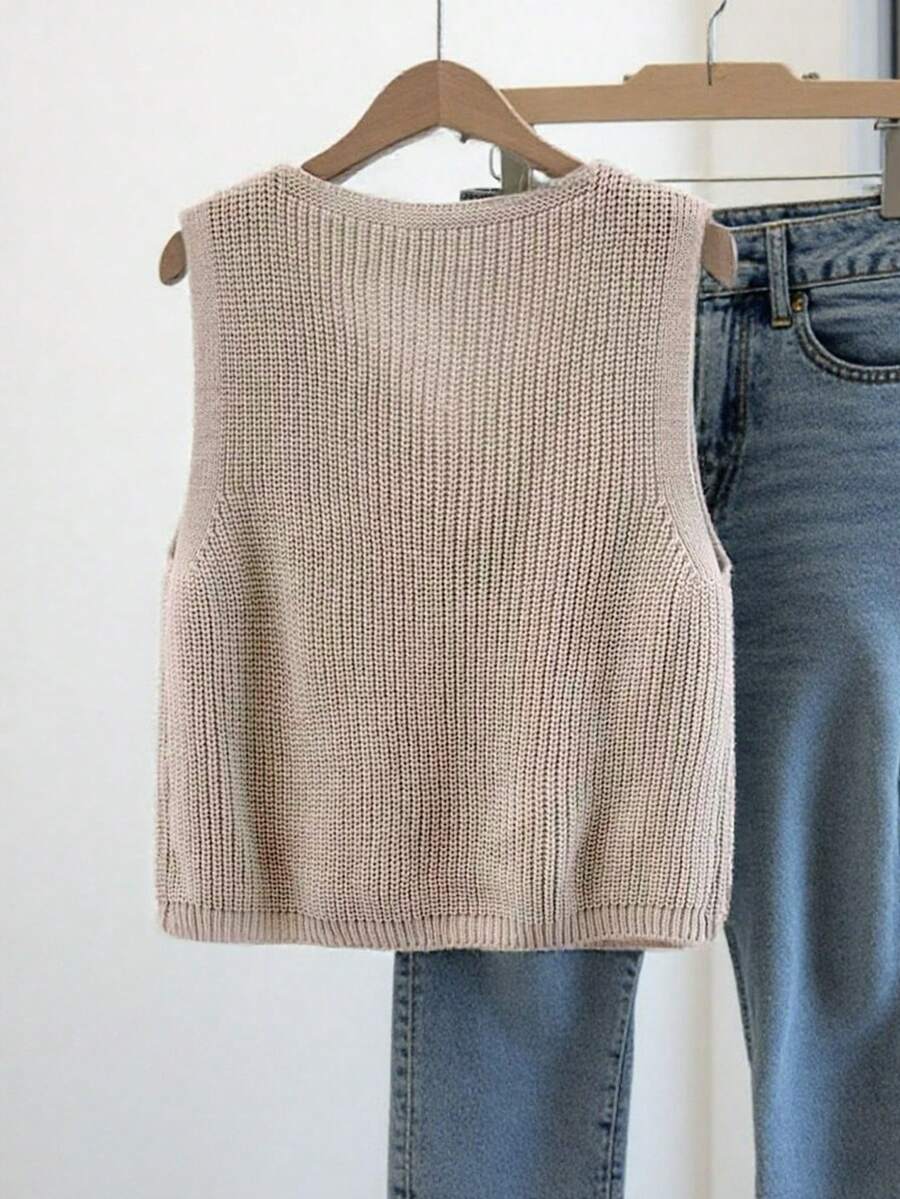 Penelope | Button Front Knit Vest