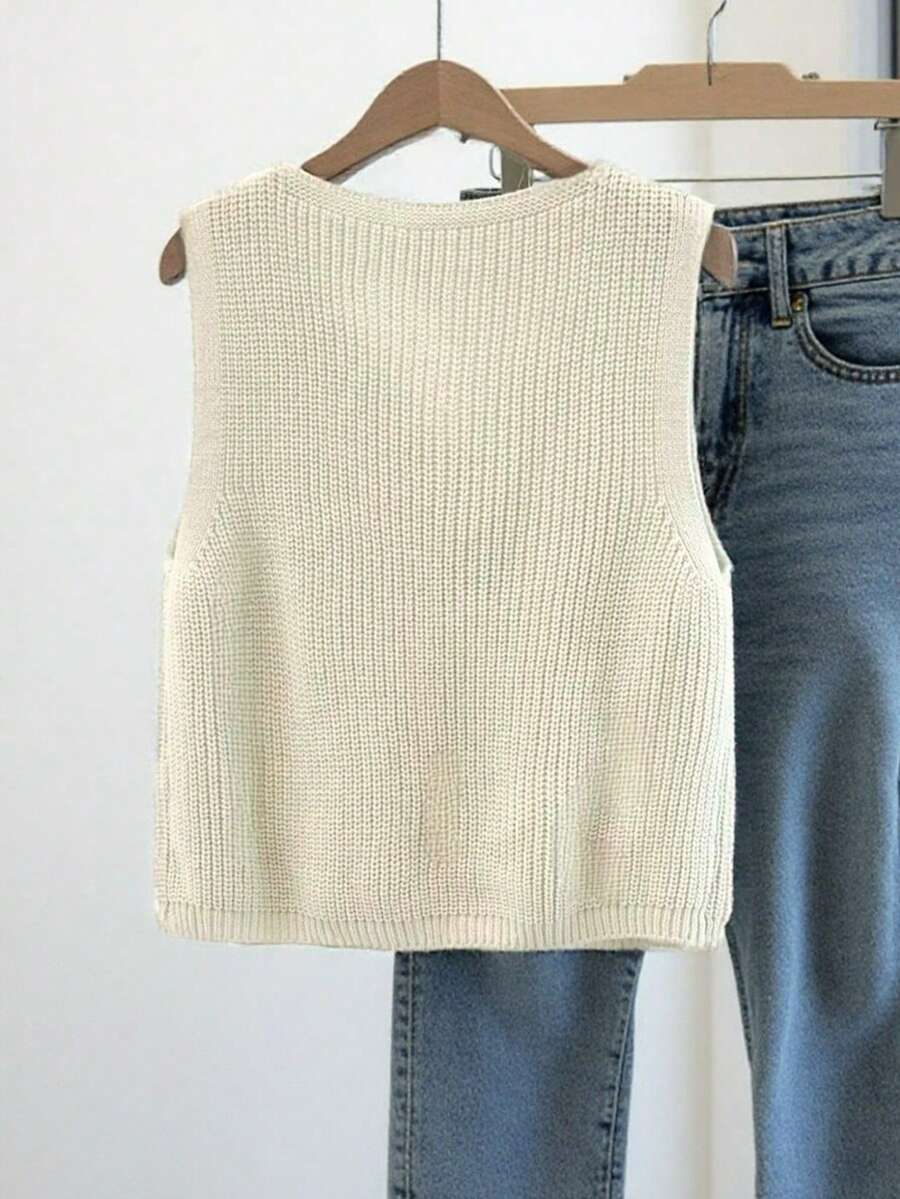 Penelope | Button Front Knit Vest