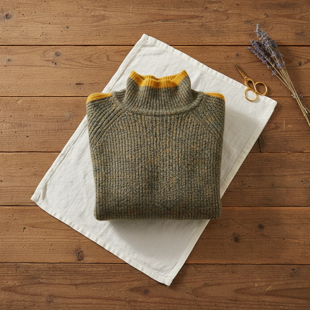 Jessica – Grey-Yellow Ribbed Jumper
