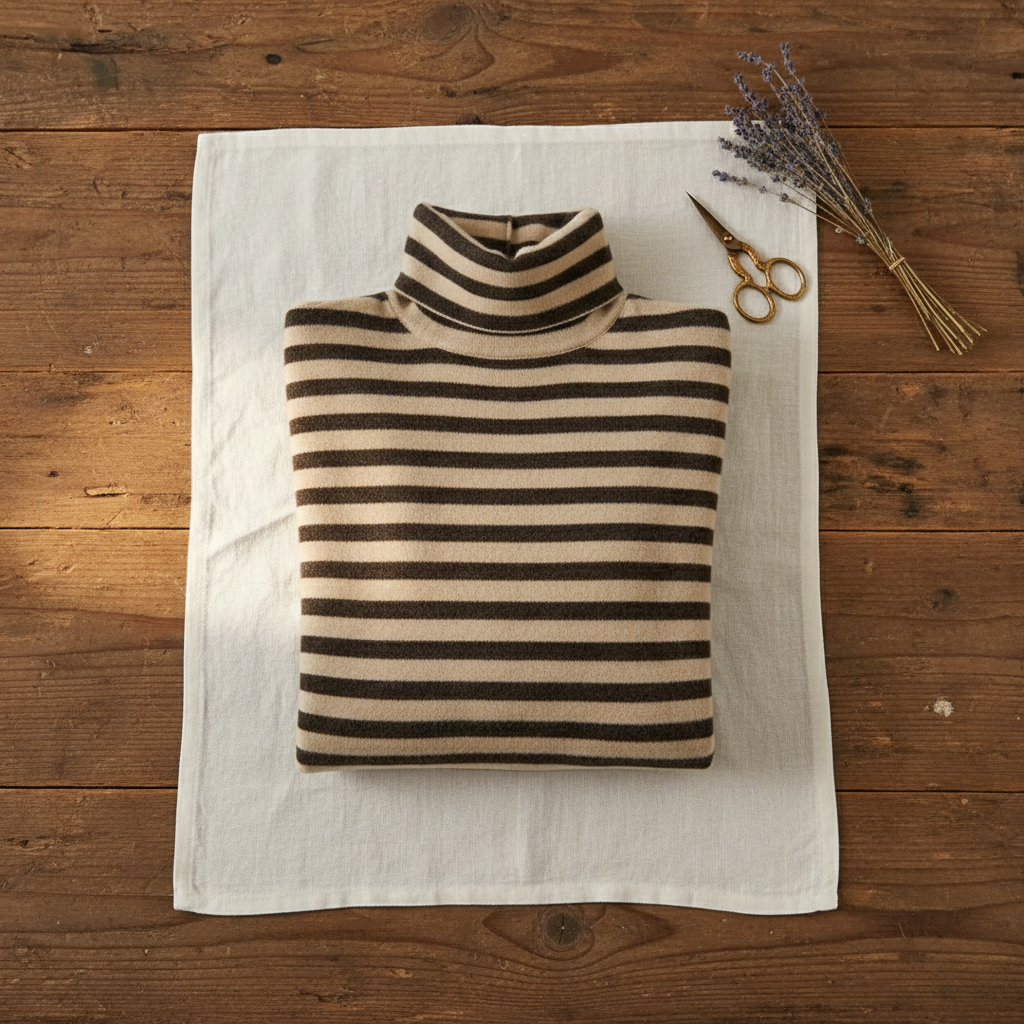 Marie – Turtleneck with Classic Stripes