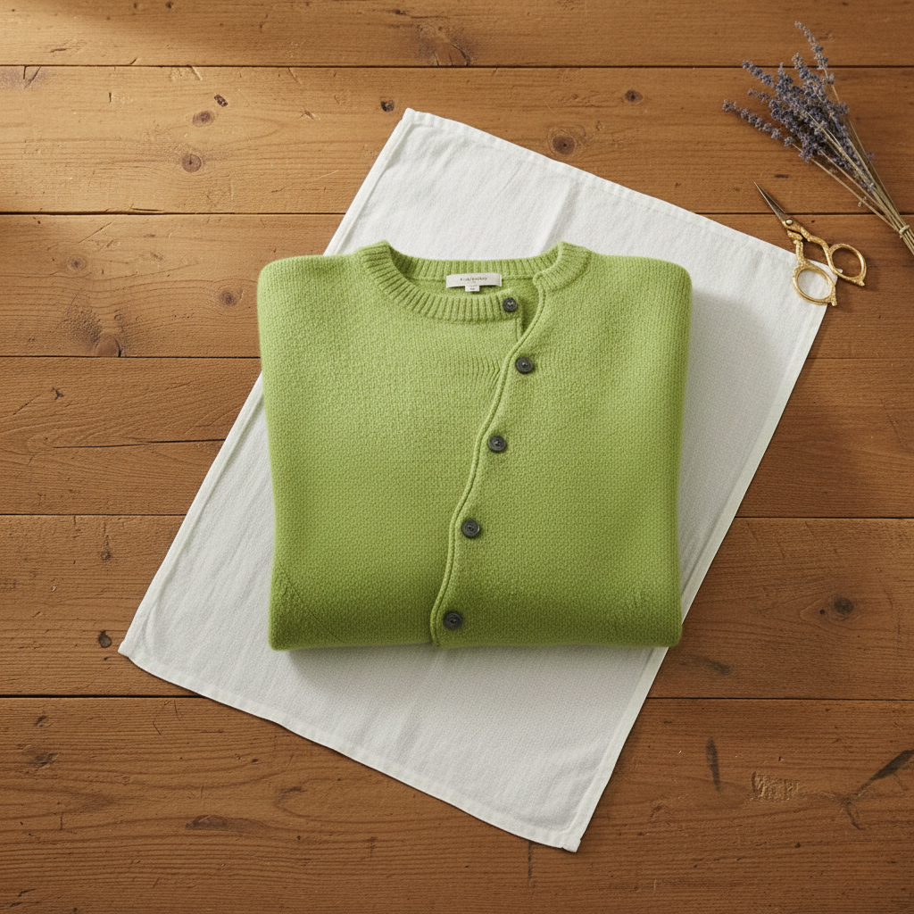Edith – Cardigan with Diagonal Button Closure
