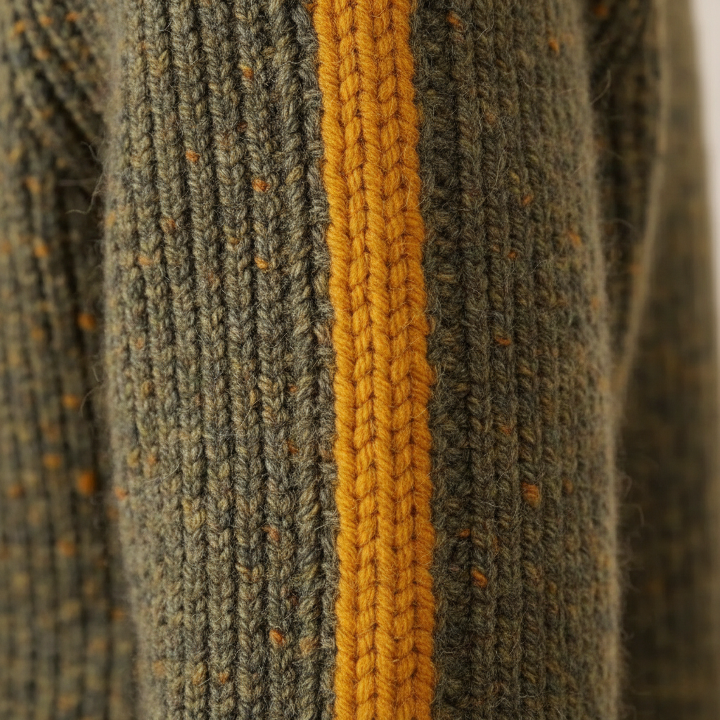 Jessica – Grey-Yellow Ribbed Jumper
