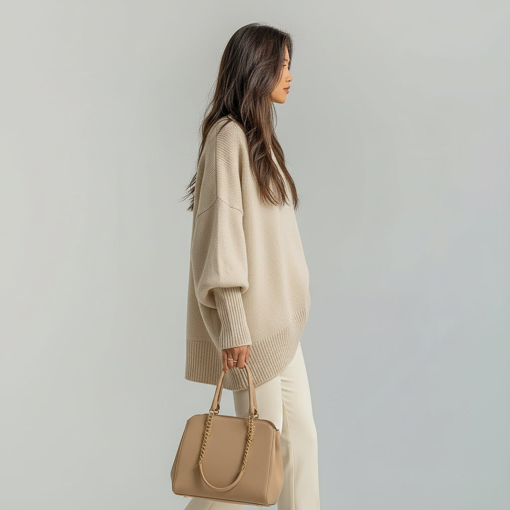 Agnes Draped Asymmetric Poncho
