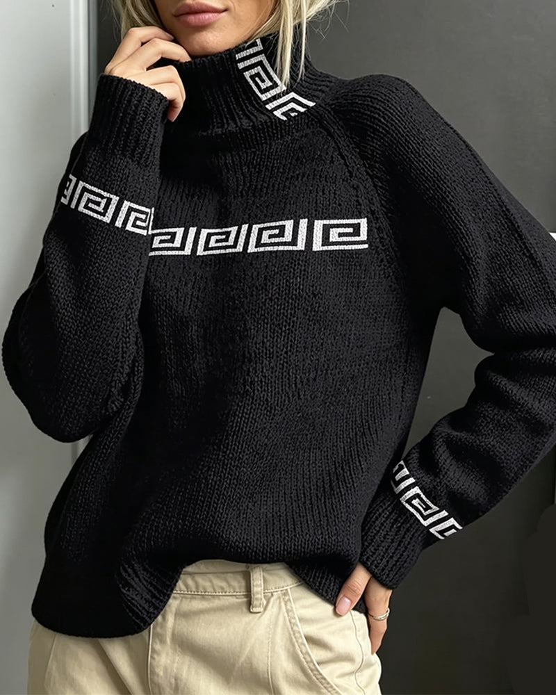 Imogen | Geometric Roll-Neck Jumper