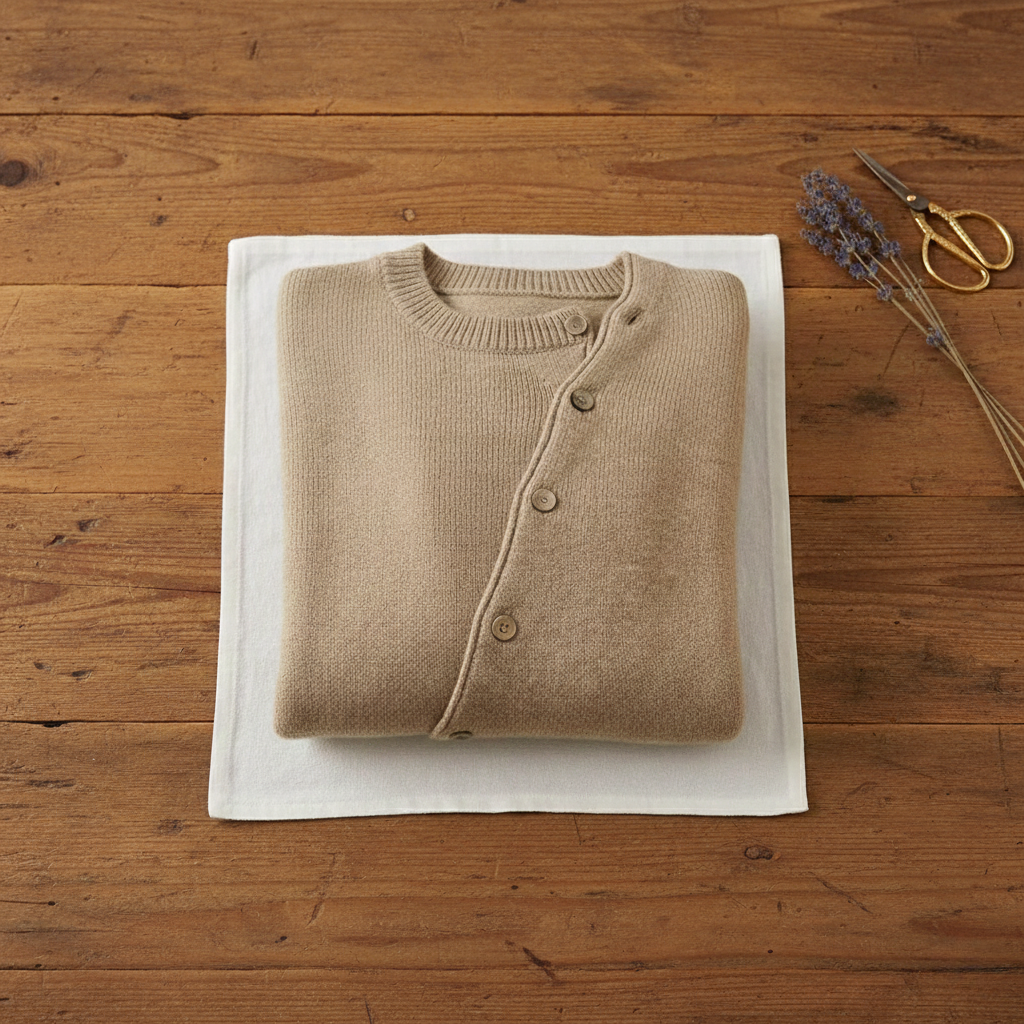 Edith – Cardigan with Diagonal Button Closure