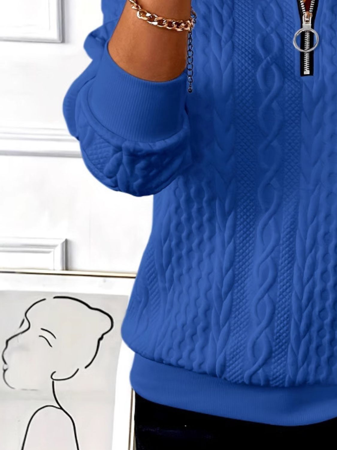 Pippa | Textured Half-Zip Jumper