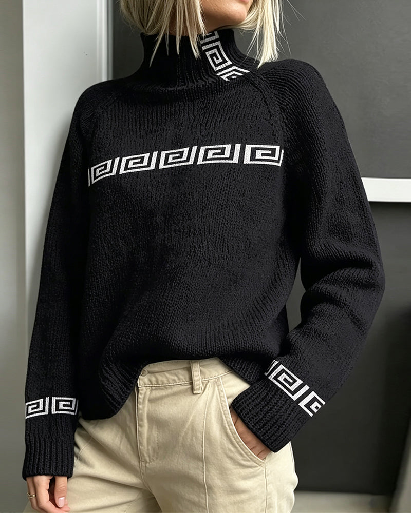 Imogen | Geometric Roll-Neck Jumper