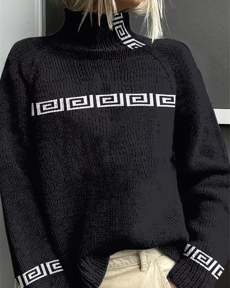Imogen | Geometric Roll-Neck Jumper