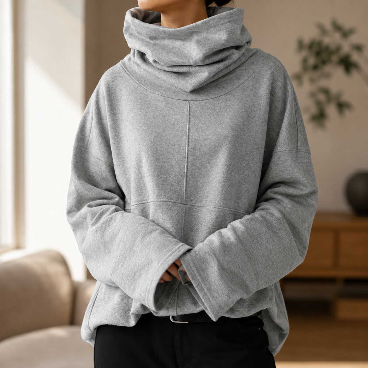 Cecily | Draped Cowl-Neck Jumper