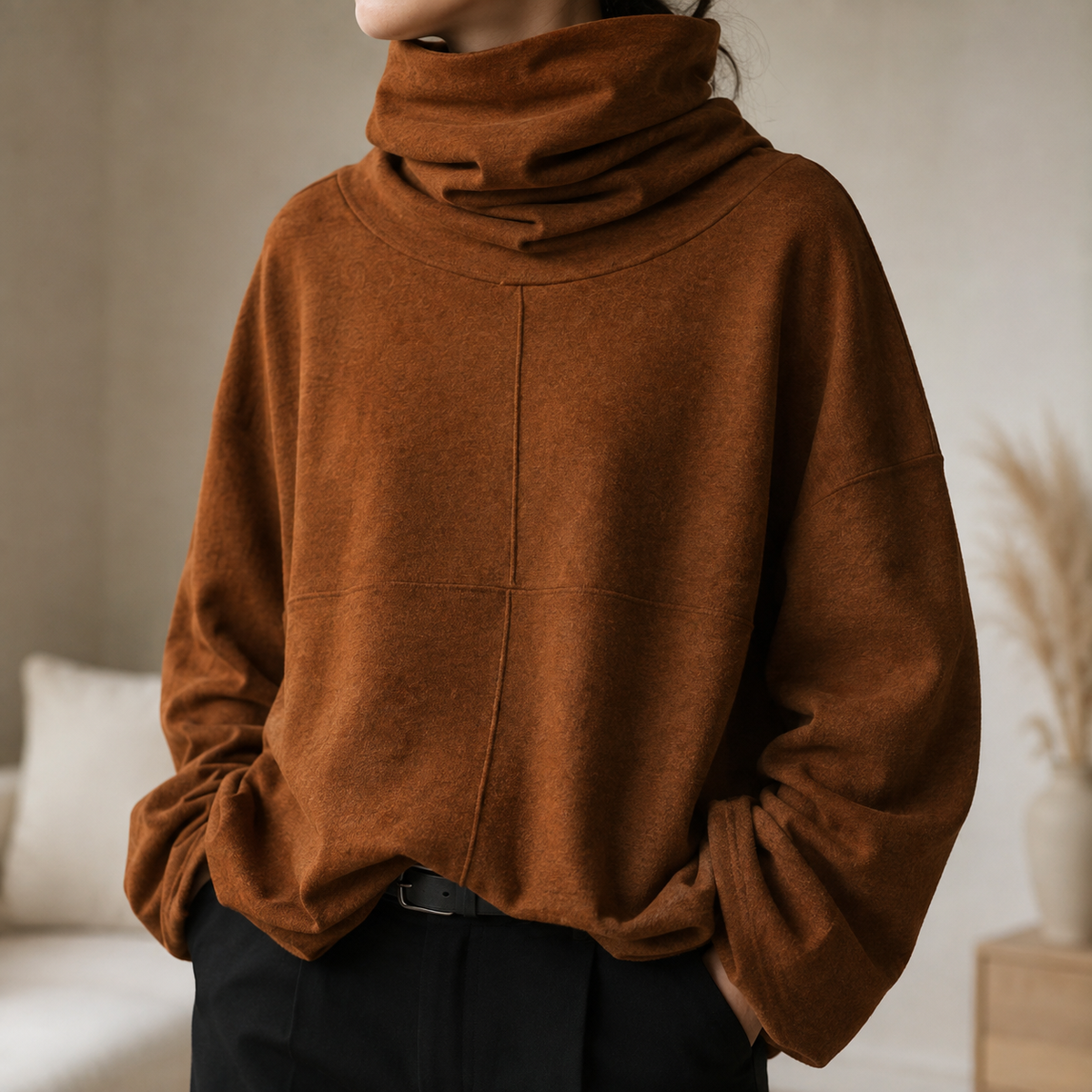 Cecily | Draped Cowl-Neck Jumper