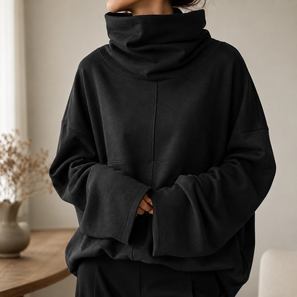Cecily | Draped Cowl-Neck Jumper