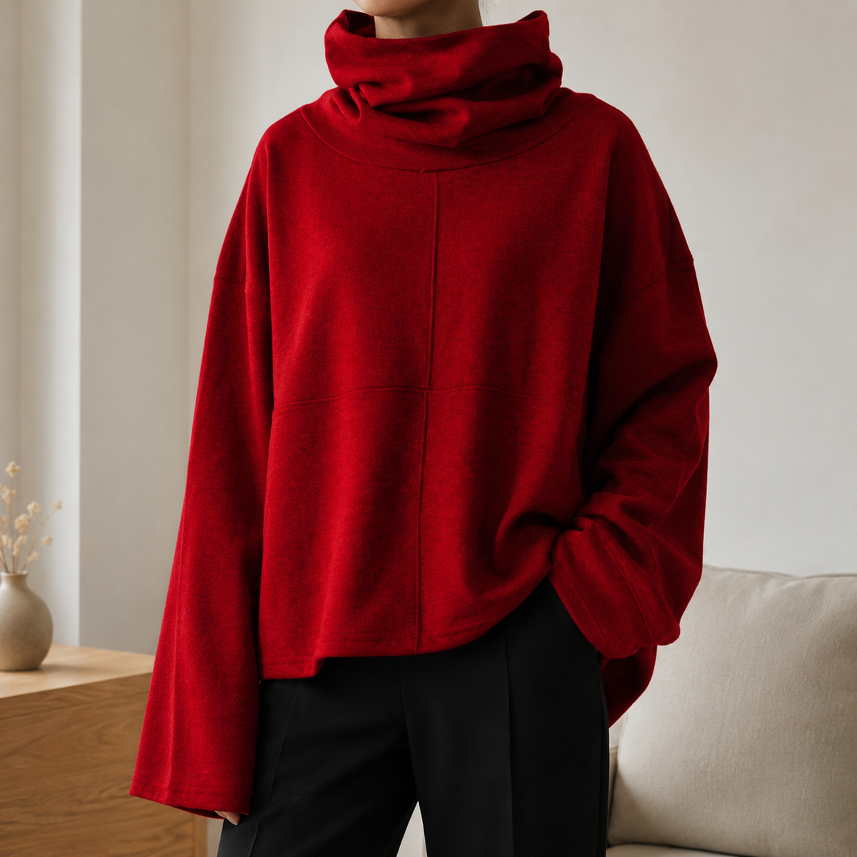 Cecily | Draped Cowl-Neck Jumper