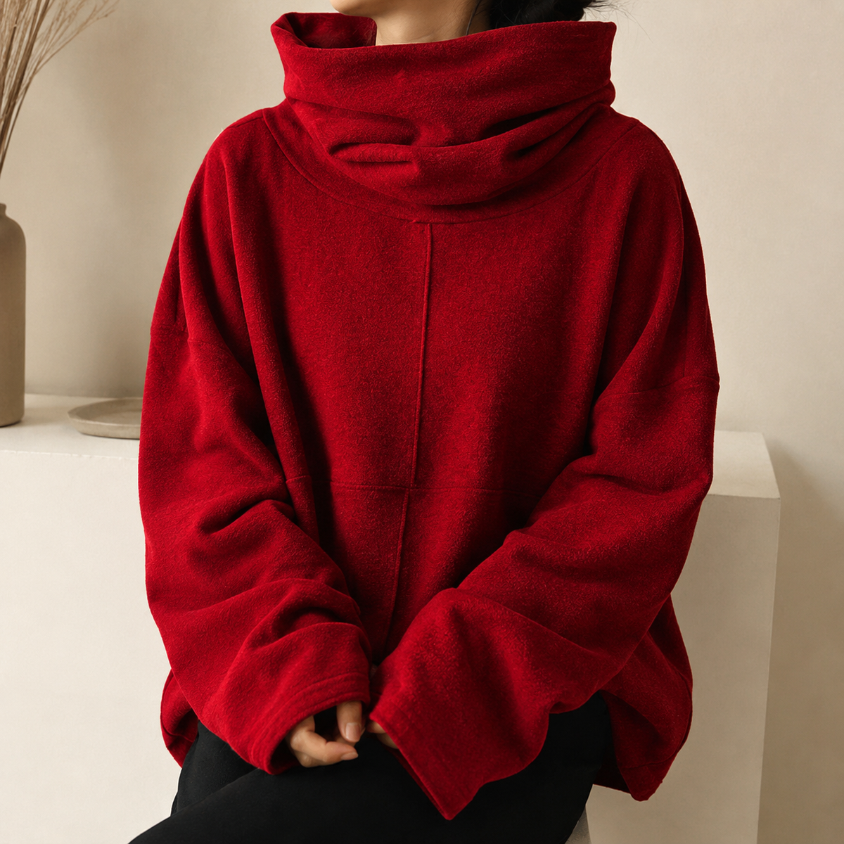 Cecily | Draped Cowl-Neck Jumper
