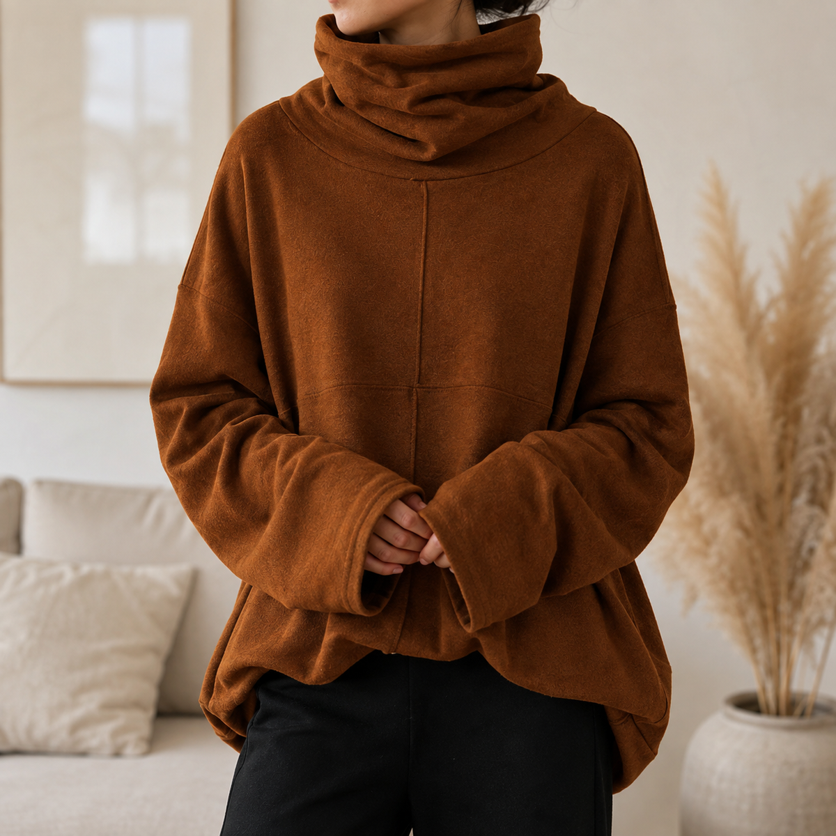Cecily | Draped Cowl-Neck Jumper