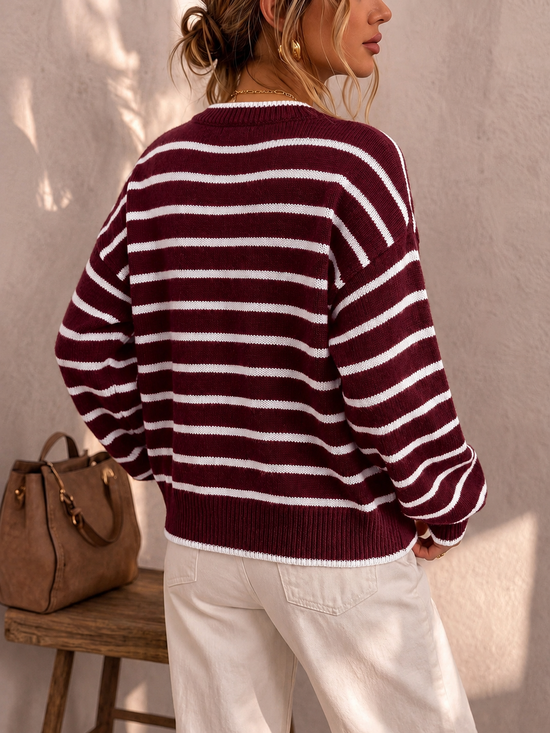 Phoebe | Striped Button Cardigan