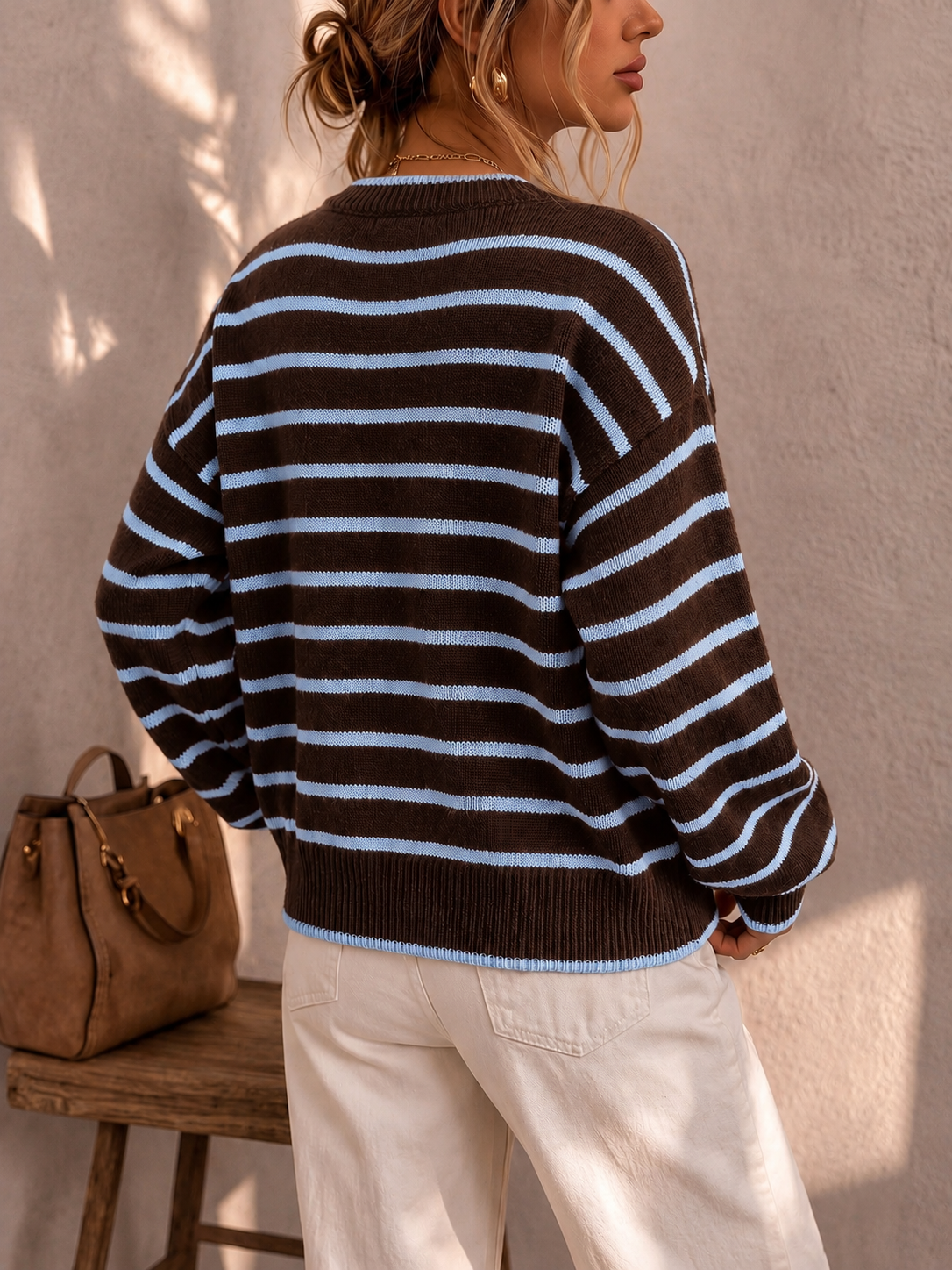 Phoebe | Striped Button Cardigan