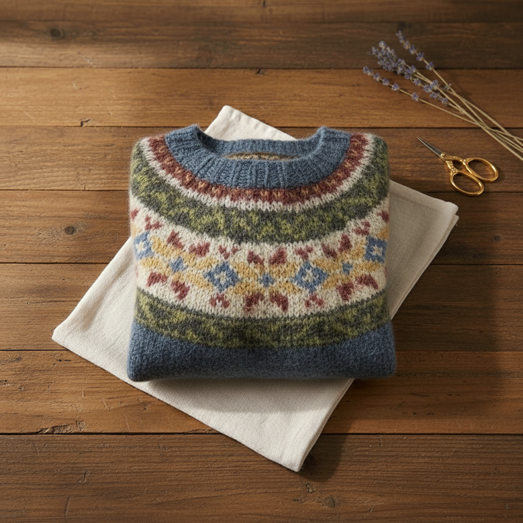 Natalie – Jumper with Multicolour Fair Isle Pattern
