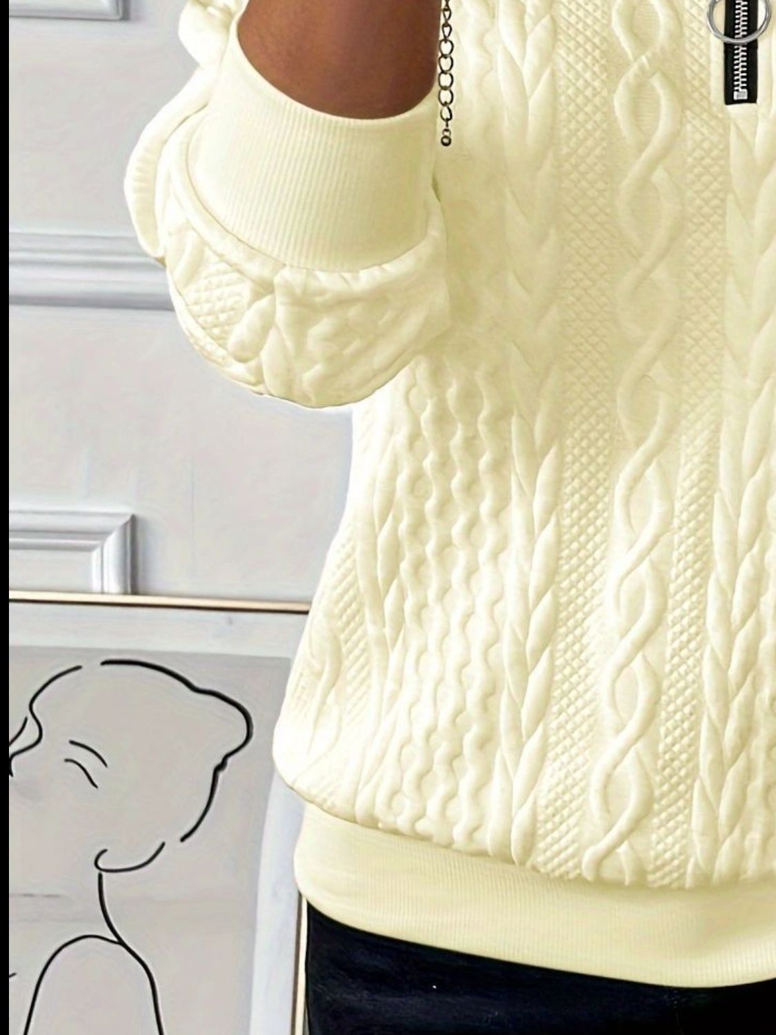 Pippa | Textured Half-Zip Jumper