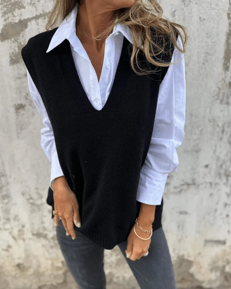Beatrice V-Neck Knit Jumper