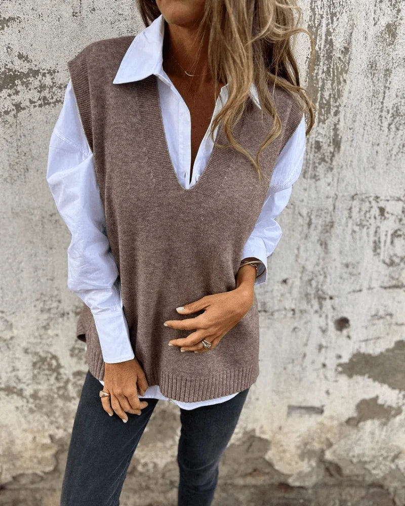 Beatrice V-Neck Knit Jumper