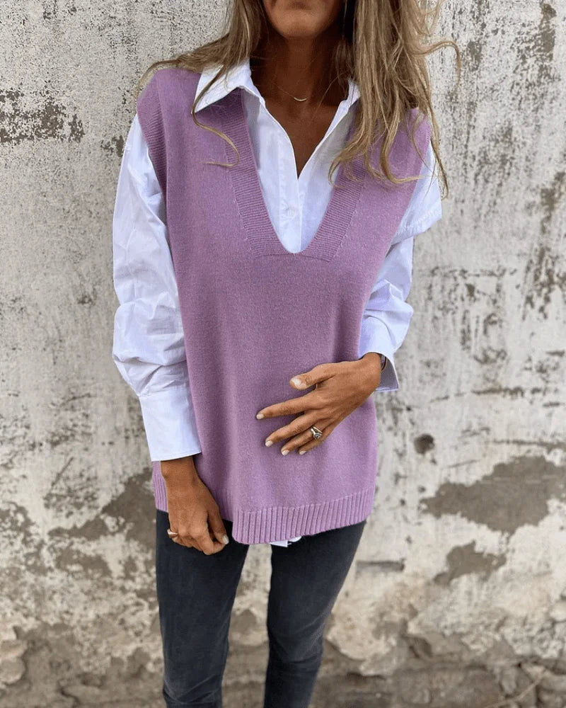 Beatrice V-Neck Knit Jumper