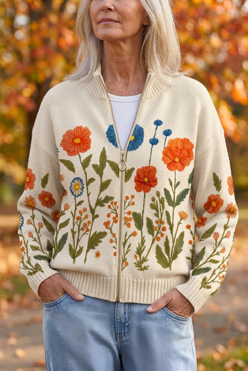 Wrenna | Wildflower Meadow Zip Cardigan