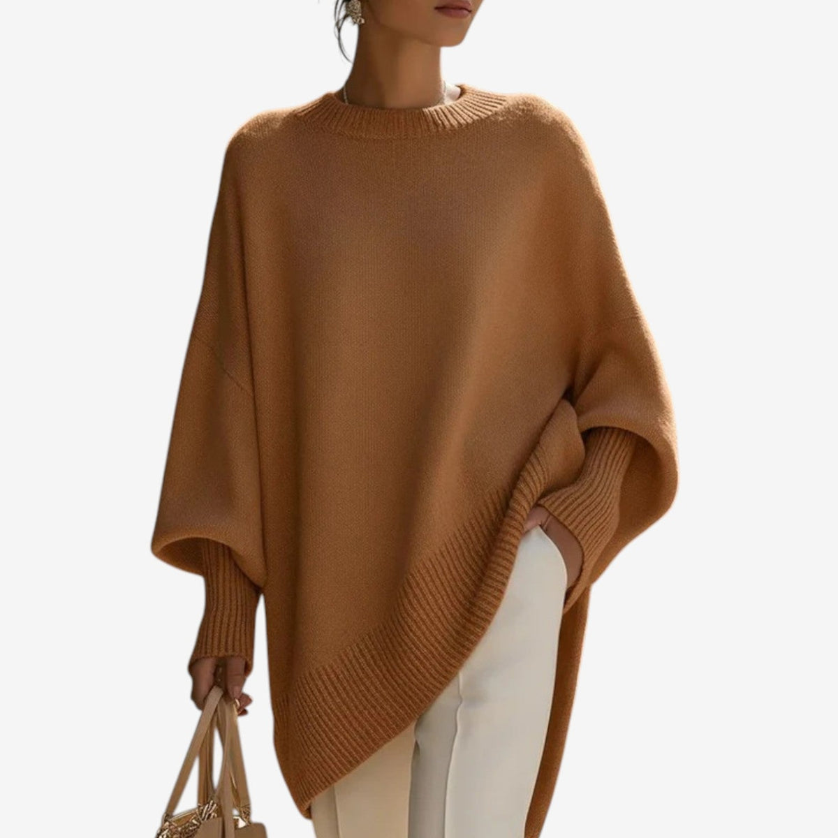 Agnes Draped Asymmetric Poncho