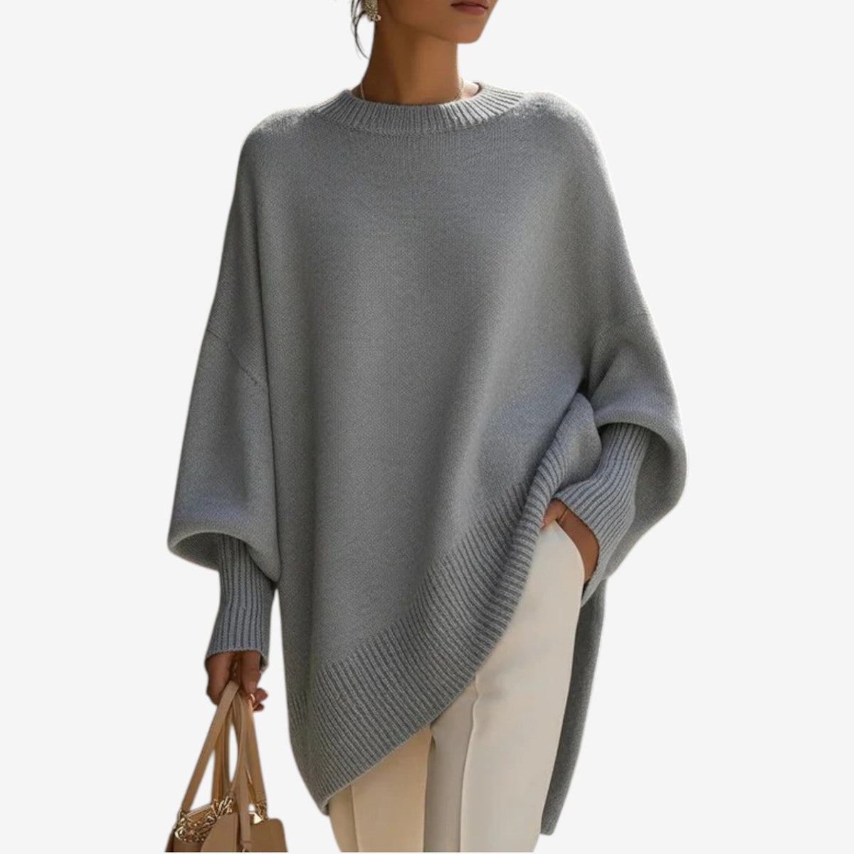 Agnes Draped Asymmetric Poncho