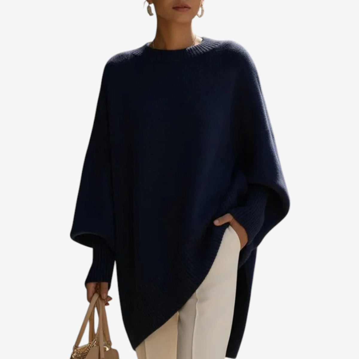 Agnes Draped Asymmetric Poncho