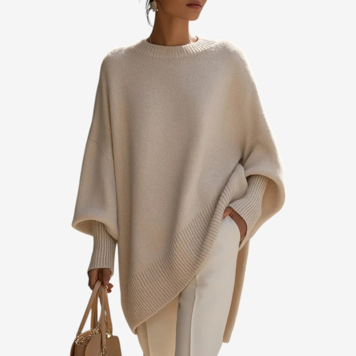 Agnes Draped Asymmetric Poncho