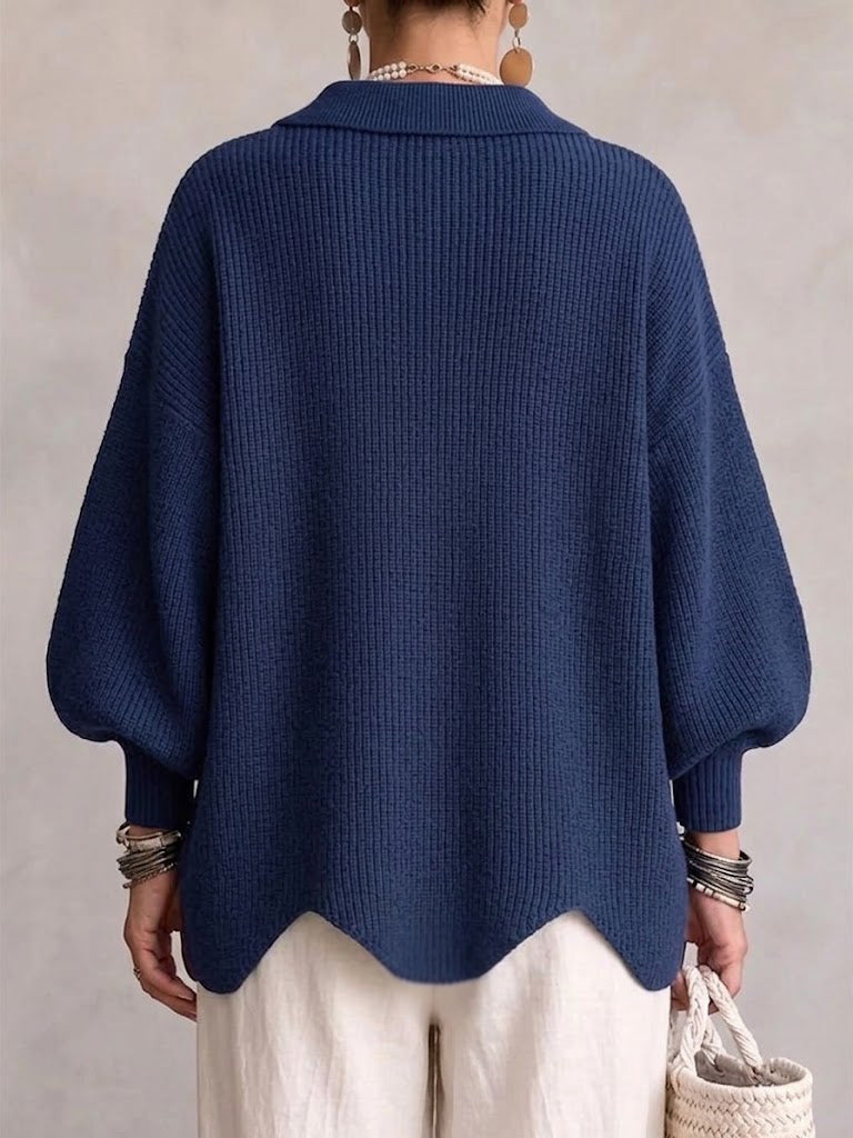Rosamund | Statement-Button Collared Cardigan