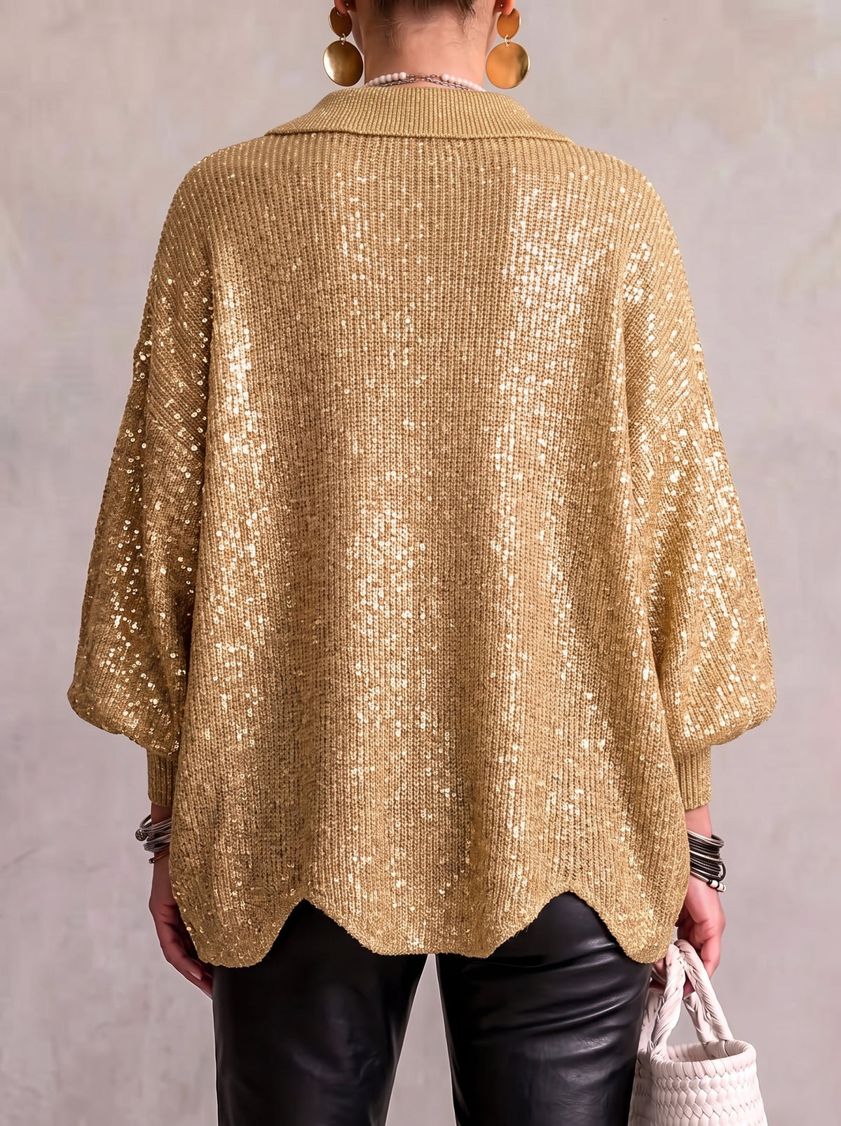 Rosamund | Statement-Button Collared Cardigan