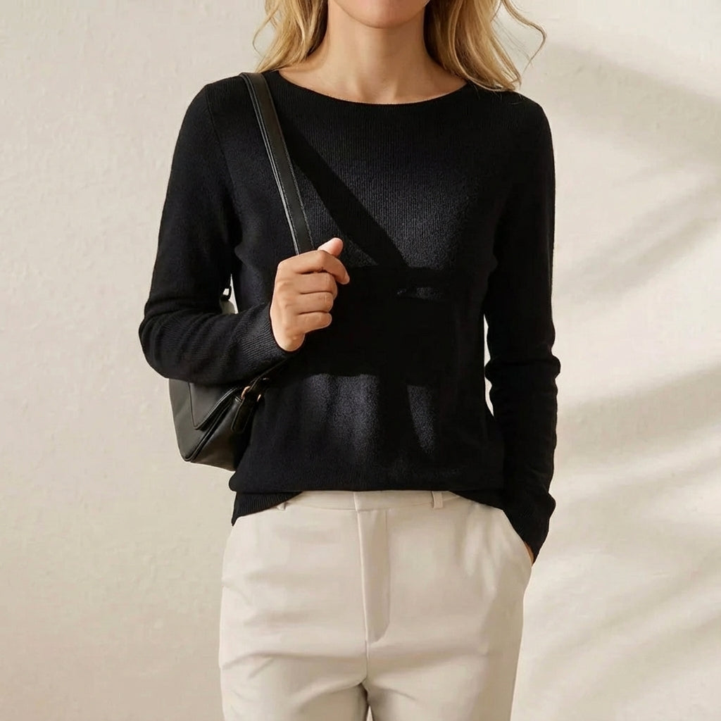 Bonnie – Sleek Ribbed Crew Pullover