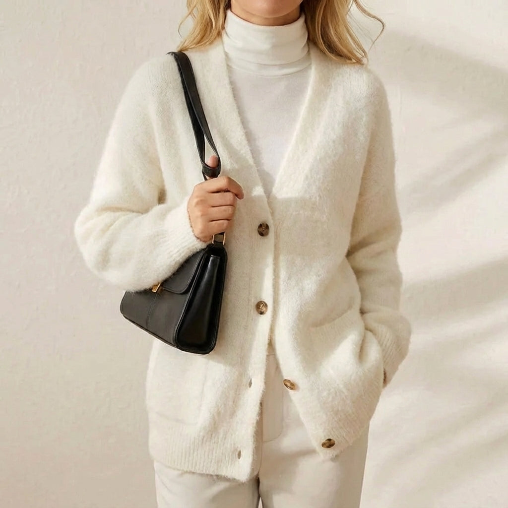 Philippa – Oversized V-Neck Pocket Cardigan