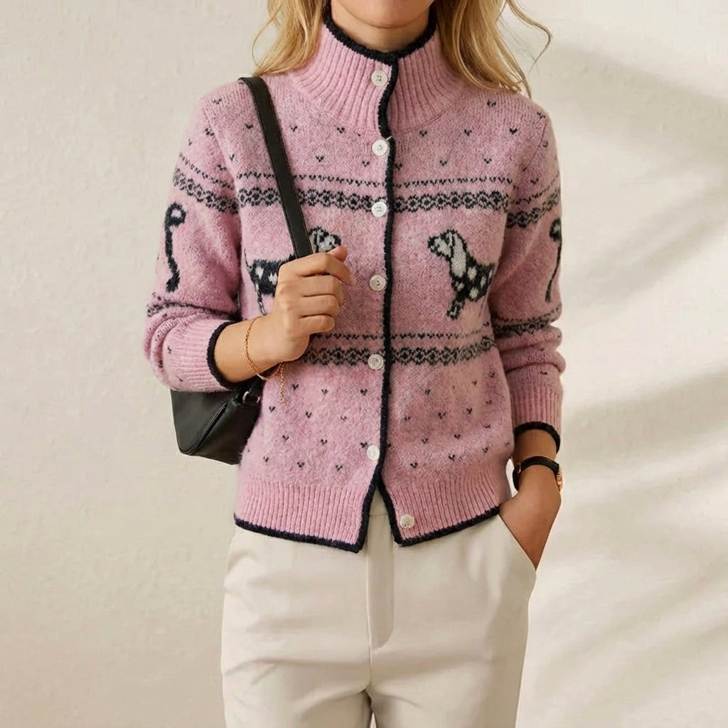 Patsy – Poodle Fair Isle Button Cardigan