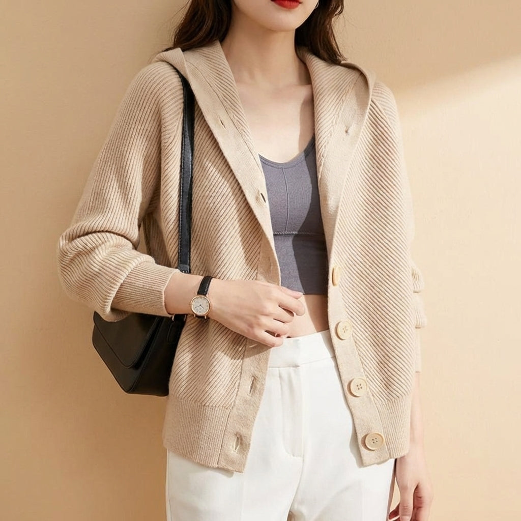 Eden – Women's Hooded Textured Knit Cardigan
