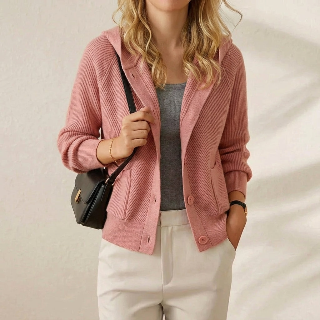 Eden – Women's Hooded Textured Knit Cardigan
