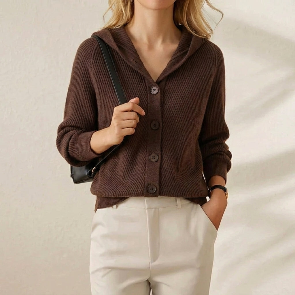 Eden – Women's Hooded Textured Knit Cardigan